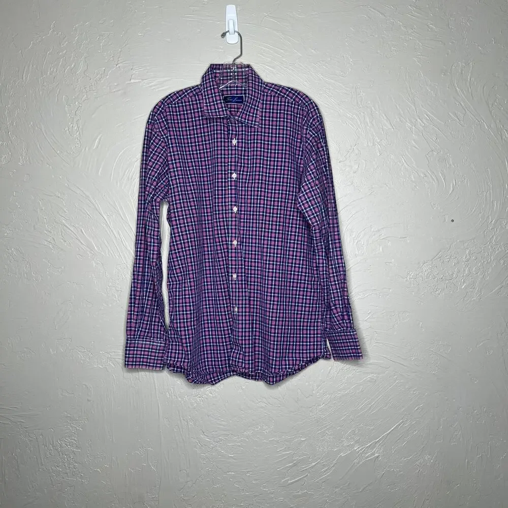 Tom James Plaid Button Down Long Sleeve Shirt